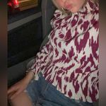 Lucy Paris Boutique Crimson and White Long Sleeve Blouse! Photo 4