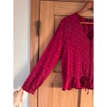Rails  Beaux Button-front Peplum Top In Rouge Offset Dot Women’s size Small Photo 3