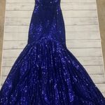 Blue Sequin Prom Dress Photo 1