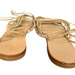 Raye Revolve Tan Flat Gladiator Sandal SIZE 6 Leather Wrap Ankle Strappy $168 Photo 5