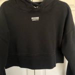 Adidas Women’s Trefoil Logo Black and White Crop Hoodie Size S Photo 5