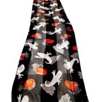 Halloween Scarf Black Gray Cat Ghosts Jack O Lantern Festive Spooky Deco… Photo 0