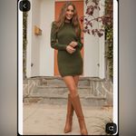 Bebe  Midi Bodycon Ribbed Green Dress Lace Up Sleeve Size XS NWT Holiday Cocktail Photo 8