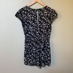 Angie  black white floral faux wrap shorts romper Photo 3