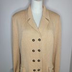 St. John Collection Tan Jacket Santana Knit Wool Blend Long Blazer Size 14 Photo 1