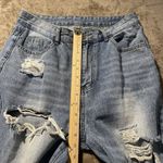 Womens Extra High Rise Jeans Large Distressed Light Wash Straight Leg Pants Rip Blue Size undefined Photo 4