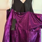 Lulus Lulu’s Cut‎ the Line Magenta Shiny Cutout One-Shoulder Mini Dress Size Large Photo 5