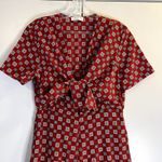 Sandro Casey Knotted Printrd Crepe De Chine Jumpsuit Claret red size 36 S Photo 4