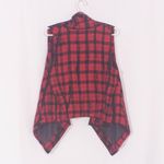 Elevenses ANTHROPOLOGIE  Roxanne Vest in Red Plaid Waterfall Size M Photo 5