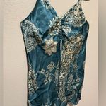 ZARA Women's Teal Satin Ruched Front Mini Dress Photo 1