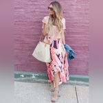 Free People Bring Back The Summer Maxi Skirt Floral Pink Low High Ruffle size 0 Photo 4