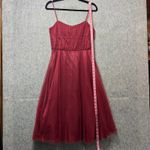 As You Wish Vintage 90s‎ As U Wish Party Dress Fit Flare Sleeveless Tulle Overlay Red Size 5 Photo 1