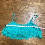 Kenneth Cole crocheted overlay bikini top. Light teal green. Size XL Green Photo 7