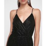 Ralph Lauren Lauren  Black Sequin Stretchy Jumpsuit Surplice Jumpsuit Small Photo 2