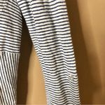 Adrienne Vittadini Linen Striped Long Sleeve Shirt Blue White Size XS Photo 2