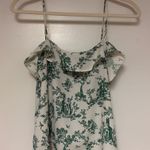 H&M  Green and White Flowy Tank Photo 1