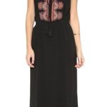 Madewell  Kilim Black Southwestern Beaded Gauzy Maxi Dress Size 0 Photo 0