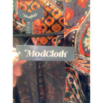Modcloth Women's 1X Black Orange Paisley Cardigan Photo 2