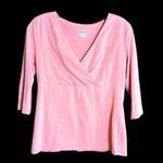 Merona  Peach Faux Wrap V-neck 3/4 Sleeve Shirt Photo 1