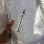 Say What? NWT Say What ? Fuzzy Ivory Sherpa Moto Jacket With Gold Zipper Size Small Photo 7