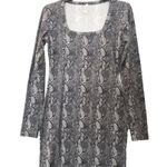 Mudd Gray Snakeskin Body Con Animal Print Long Sleeve Mini Small Dress Photo 4