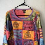 Rising International Vintage 90s Patchwork Sun Shirt Top 1X Boho Festival Arsty Orange Photo 1
