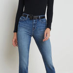 L'Agence NWT Sada Slim Leg Cropped Jeans Sz 25 Dark Wash Casual Luxe Parisian Photo 0
