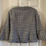 carole little Black/White Floral Embroidery Jacket M Photo 5