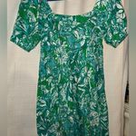Lilly Pulitzer  botanical green tropical print short puff sleeve dress Photo 0