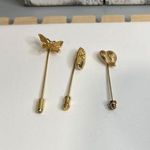 Gold Tone Dainty Brooch Stick Pin Set Lot Photo 0