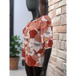 Loft Hibiscus Floral Red Pink Blouse XS Photo 1