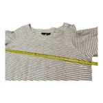 Tahari  Women's White Navy Striped Linen Boat Neck 3/4 Sleeve Top XL Photo 6