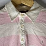 Ralph Lauren  Golf Pink White Stripe Collar Polo Shirt Size Small Made In USA Photo 3