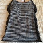 Ideology  Gray Striped Racerback Rouched Side Athletic Tank Top Size Medium Photo 4