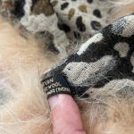 Luxury Leopard Print Wool Scarf‎ with Faux Fur Trim Elegant Warm Accessory Brown Photo 4