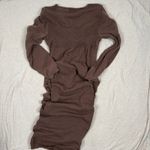 Pretty Little Thing  PLUS Brown Sweater Maxi Dress Long Sleeve Cowl Neck Size 3XL Photo 2