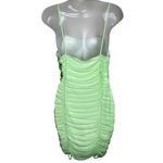 Urban Outfitters Liz & Sara Neon Lime Strappy Bow Tie Hem Ruched Sexy Mini Dress XL Photo 2