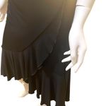 Vintage 90s Black Asymmetrical Ruffle Goth Dress XS Photo 3