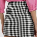 Derek Lam SZ 2 NWOT 10 Crosby Black & White Gingham Print Ruched Mini Skirt Photo 2