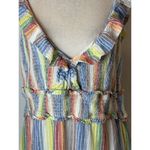 Saylor  Dress Women XL Multicolor Striped‎ V Neck Smocked Ruffle Trim Alma Mini Photo 10