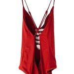 Becca  Virtue Love Letter Knotted Cut Out Low Back One Piece Swimsuit XL Maroon Photo 5