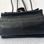 Fossil Vintage Y2K Black Faux Leather Boxy Front Flap Buckle Pocket Shoulder Bag Photo 5