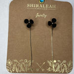 Shiraleah  CHICAGO Fiore Small Black Earrings Dainty Dangle Floral NWT Photo 0