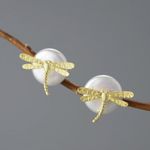 Artisan  Handmade 925 Silver Dragonfly Dainty Pearl - The Enchanted Earrings Photo 8