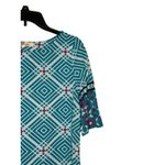 Aryeh Women's Dress Shift 3/4 Sleeve Magenta Print Round Neck Multicolor Medium Photo 2