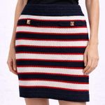 Valentino Garavani Valentino Striped Mini Skirt in Navy, Red, and White Photo 0