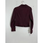 Girls Junior 7th Ave Suiting Ny & Co Burgandy Zip Up Cropped Jacket Size 0 NWT Red Photo 1