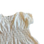 Madewell V-Neck Smocked-Waist Top Blouse Shirt Square Jacquard Print Size Small Photo 2