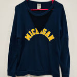 PINK - Victoria's Secret Victoria’s Secret pink U of M Blue Michigan Sweatshirt oversized small Photo 0