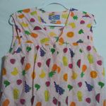 Moon Dance Pink Fruit Print Button Smock Vest Sleeveless Novelty Top Size M Size M Photo 2